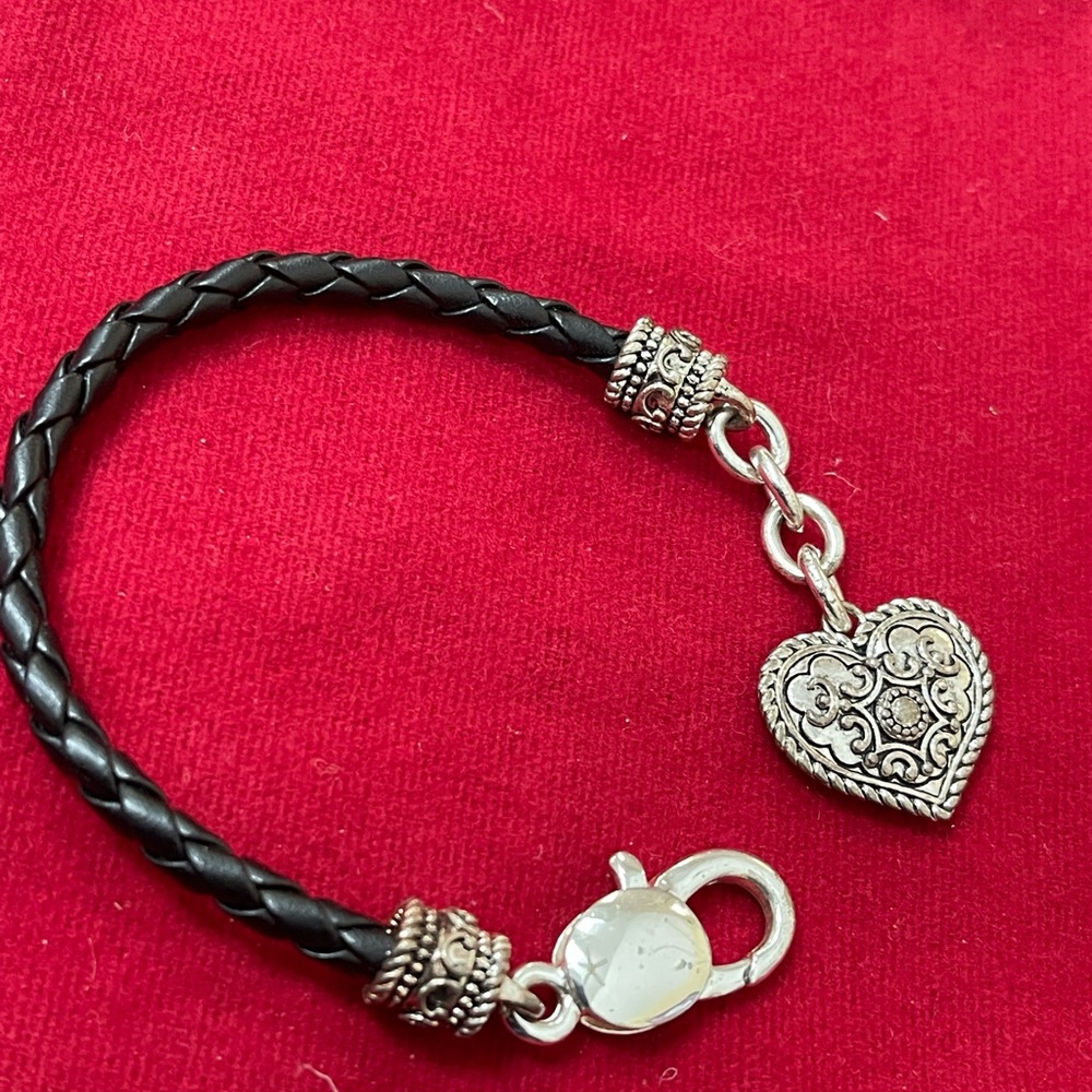 Black and Silver Heart Charm Bracelet - Picture 2 of 2